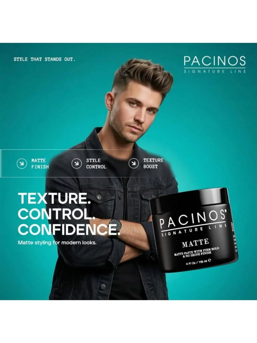 Matte Hair Paste for Firm Hold & No Shine - Sculpting Wax for All Hair Types, 4